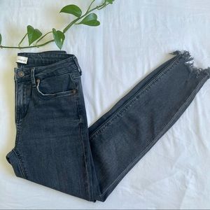 ZARA black distressed ankle jeans